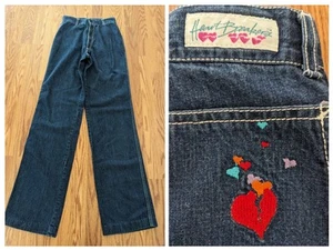 Rare Vintage Heart Breakers 80s high rise straight leg jeans Talon Zip USA dark - Picture 1 of 9