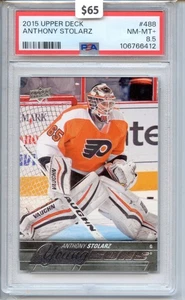 2015-16 Upper Deck Young Guns Anthony Stolarz RC #488 PSA 8.5 Flyers - Picture 1 of 2