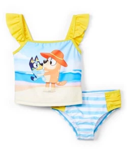 Bluey ☆ Toddler & Little Girls' 2-Piece Tankini Swimsuit Set ☆ Sizes 3T & 7/8 - Picture 1 of 2
