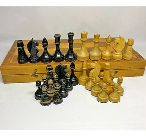 Soviet chess set - wooden USSR chess - vintage chess full set - Picture 1 of 12