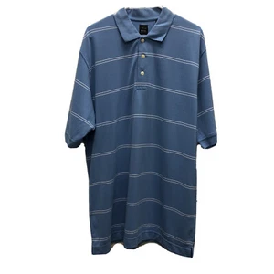 Page & Tuttle Mens XL Toyota Striped Polo Athletic Golf Shirt Tops Blue White - Picture 1 of 6