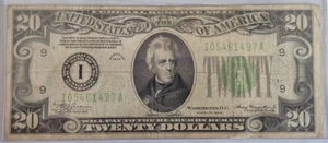 1934 $20 Twenty Dollar Bill Federal Reserve Note Minneapolis Fr-2054a-I - Picture 1 of 6