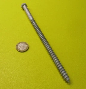 Galvanized Hex Head Lag Screw 3/8" Threads x 8.0" Length, 10 pcs - Picture 1 of 12