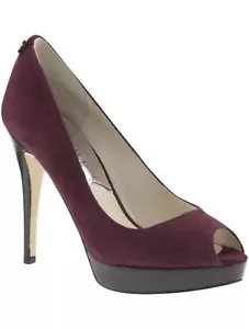 MICHAEL KORS YORK PLATFORM WOMENS SUEDE HEELS SLIP-ON SHOES 10M New In Box - Picture 1 of 8