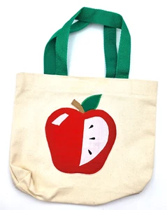 Bolso de Lona de Colección Apple Aplicado Algodón Correas Verdes 9x9x2 Hecho en Alabama YK - Imagen 1 de 6