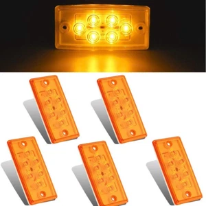 5pcs Freightliner Cab Lights 6 LED Amber Roof Top Clearance Marker Lights Com... - Picture 1 of 12