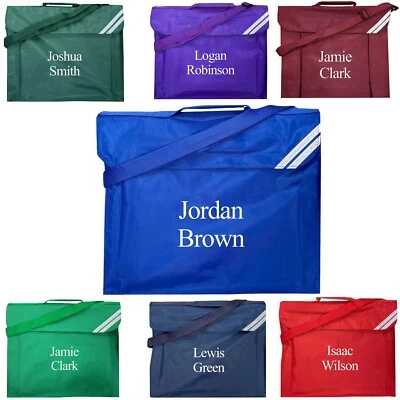 Any Name Embroidered Personalised School Book Bag Sports Bag Many Colours