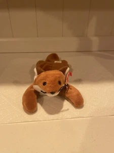 Sly the Fox Ty Beanie Baby White Belly Retired KOREAN PVC MWMT ERRORS - Picture 1 of 11