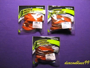 SET BESTEHEND AUS 3 - MISTER TWISTER 3" FRECHER SHAD PADDELSCHWANZ ELRITZEN - ORANGE BRAUN - Bild 1 von 3