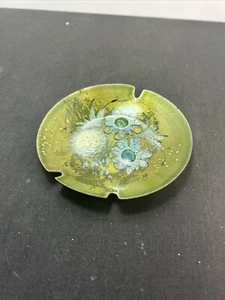 Vtg MCM Sasha Bradstoff Astray Green Floral Signed 5.25” - Picture 1 of 7
