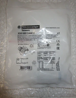 TELEMECANIQUE SENSORS XS518B1DAM12 Proximity Sensor,Inductive, - Image 1 of 3