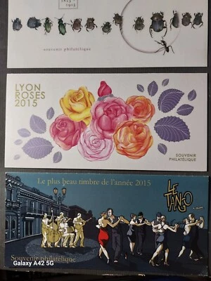 2015 FRANCE -THREE MNH souvenir sheets & folders: Le TANGO+FABRE+LYON ROSES - Image 1 of 4