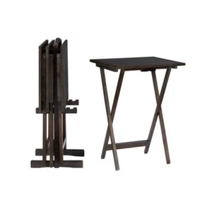 Linon Home Decor Tray tables 15.75" x 18.9" Foldable Design Portable Wood Gray - Picture 1 of 11