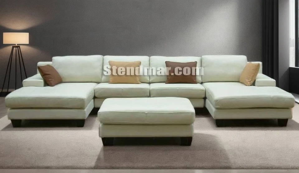 4-pc Modern European-design Genuine Leather Sectional Sofa Set S505b