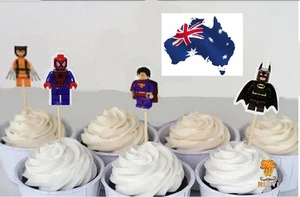 12 x Super Heroes Cupcake Jelly Cup Toppers Children Boys Birthday Party - Bild 1 von 2