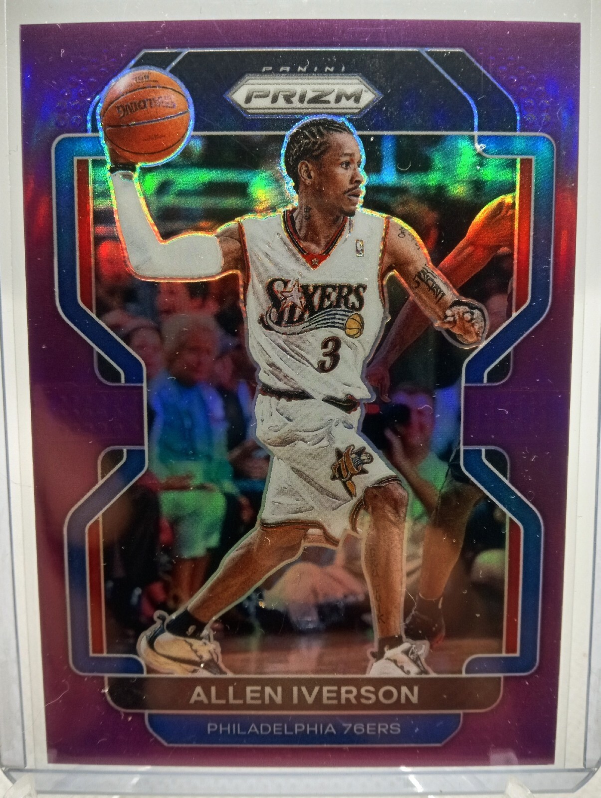 2021-22 Prizm Allen Iverson Purple Prizm /99 Philadelphia 76ers