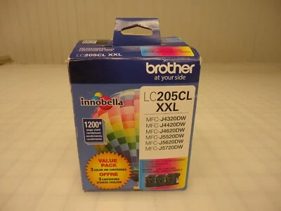 Genuine Brother LC205CL XXL Cyan Magenta Yellow Ink Cartridge for J4420 Exp 2019 - Image 1 of 2