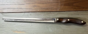 Vtg Cutco Serrated Bread Knife No 1024 Brown Swirl Handle Stainless Steel USA - Picture 1 of 8
