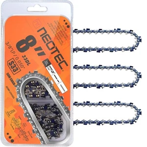 3PCS 8'' inch Chainsaw Chain 3/8"LP .050" 33DL Fits for Greenworks Earthwise Sun - Picture 1 of 8