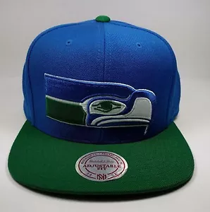 Seattle Seahawks Mitchell & Ness Vintage XL Logo Clásico Snapback Gorra Gorra NFL - Imagen 1 de 6