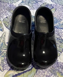 DANSKO BLACK PATENT LEATHER CLOGS SHOES GIRLS CHILD SZ 31 OR US 13 - VERY CUTE - Picture 1 of 4