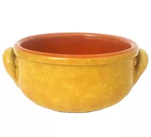 Zuppiera doppio manico De Silva Italy salsa crock giallo arancio ceramica smaltata - Foto 1 di 11