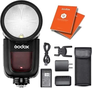 GODOX V1F V1-F Round Camera Flash Speedlite TTL HSS Rechargable Battery for FUJI - Picture 1 of 9