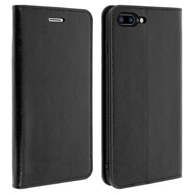 Custodia IPHONE 7 Plus / IPHONE 8 Plus Cover Pelle Valvola Portafoglio - Nero - Immagine 1 di 4