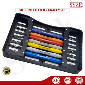 Dental Parodontal Silikonbeschichtet Gracey Küretten Wurzel Scaler + Gratis Kassette - Bild 1 von 10