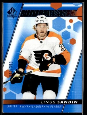 2022-23 SP Authentic Limited Blue future watch Linus Sandin 090/399 #186 - Image 1 of 2