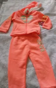 Baby Girl 2 Piece Melon Outfit Jogging Pants Zip Hoodie New 18 Month Real Love - Picture 1 of 6