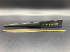 Rare Vintage Austrian Advertising Gold Plated Brass Letter Opener CCIR WIEN 1965 - Picture 1 of 5