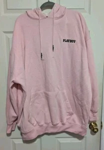 Felpa con cappuccio Playboy x Missguided rosa oversize grafica L/XL colore raro modo - Foto 1 di 5