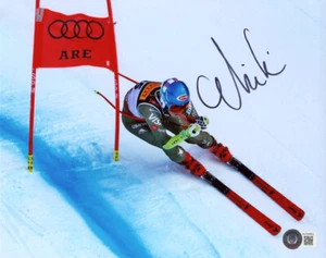 FOTO FIRMADA POR MIKAELA SHIFFRIN 8x10 ESQUÍ ALPINO CORREDOR OLIMPIADAS CABRA BECKETT BAS - Imagen 1 de 2