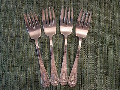 ¡JUEGO 4 TENEDORES ENSALADA! Vintage ROGERS plateado: patrón heráldico: ¡EXCELENTE! Foto 1 de 4