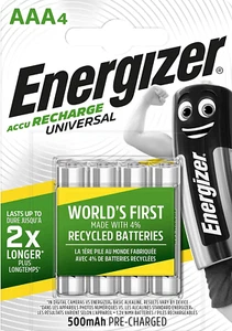 20x Energizer Recharge Universal AAA 500 mAh Akku (5x4er Blister) NiMh 1,2V HR03 - Bild 1 von 2