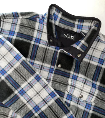 CHAPS Pullover Mens XL Blue/Gray Half Snap Sweater Fleece Hiking - Image 1 of 4