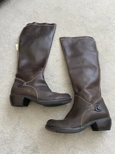 Scarpe stivali al ginocchio donna Fly London pelle marrone misura 3 EU 36 nuovi - Foto 1 di 8