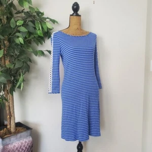 Lilly Pulitzer Marlowe Dress Beckon Blue White Breeze Stripe Longsleeve Size S* - Picture 1 of 13