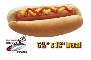 Ketchup Hot Dog 5.5''x13'' Decal Sign for Hot Dog Cart or Concession Stand Menu