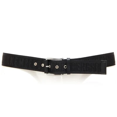 6206U cintura uomo BIKKEMBERGS tessuto nero ribbon tissue black belt men — 第 1/4 张图片