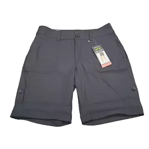Eddie Bauer Womens Ladies Rolled Hem Bermuda Shorts with Pockets Size 8 Black - Picture 1 of 11