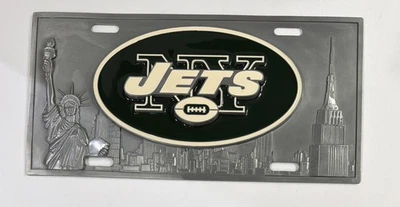 Etiqueta de matrícula de metal zinc New York Jets detalles 3D elevados, calibre pesado,... Foto 1 de 3