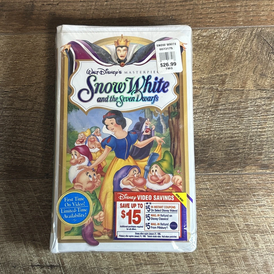 Snow White and the Seven Dwarfs VHS Walt Disney's Masterpiece Rare-New-Sealed - Image 1 of 4