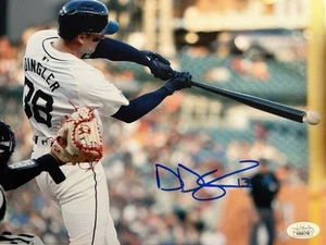 Foto firmada por Dillon Dingler 8x10 de los Tigres de Detroit golpeando certificada por la JSA - Imagen 1 de 2