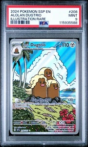Alolan Dugtrio #208 /191 PSA 9 - 2024 Pokemon SV Surging Sparks - Picture 1 of 2