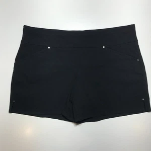 INC International Concepts Mini Shorts Womens 14 Rayon Blend Fitted Classy Black - Picture 1 of 13