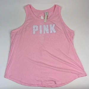 Victoria's Secret Pink Women's Racerback Tank Top Open Back Light Pink Size XXL - Picture 1 of 7