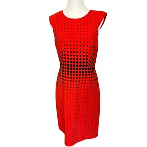 J Crew | Red/Black Polka Dot Sheath Dress | 6 - Picture 1 of 13