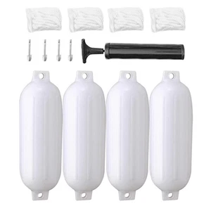 4 Ribbed Marine10" X 30" Boat Fenders Vinyl Bumper Dock Shield Protection White - Imagen 1 de 10